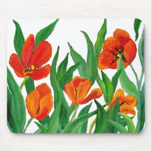 Red Tulips Mouse Pad