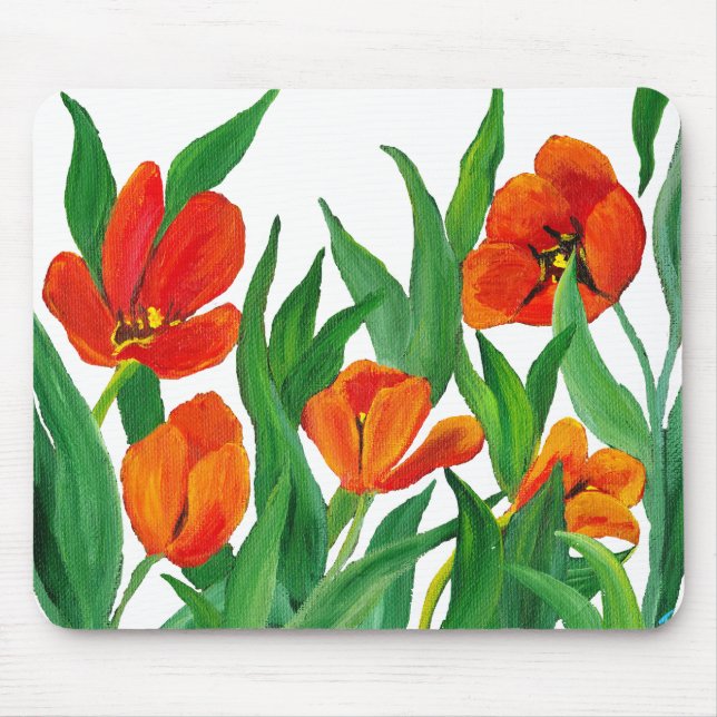 Red Tulips Mouse Pad (Front)