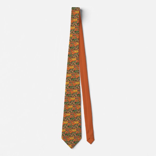 Red tulips neck tie (Front)