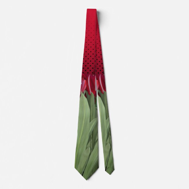 Red Tulips on Gradient Tie (Front)