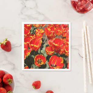 Red Tulips Paper Napkin