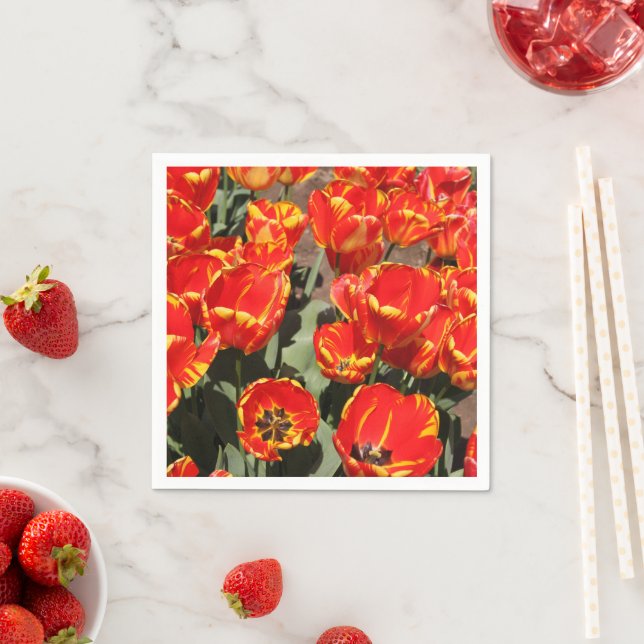 Red Tulips Paper Napkin (Insitu)