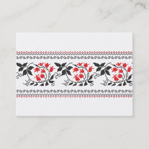 Red tulips pattern business card