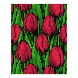 Red tulips photo print