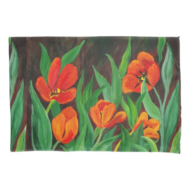 Red Tulips Pillowcase (Front)