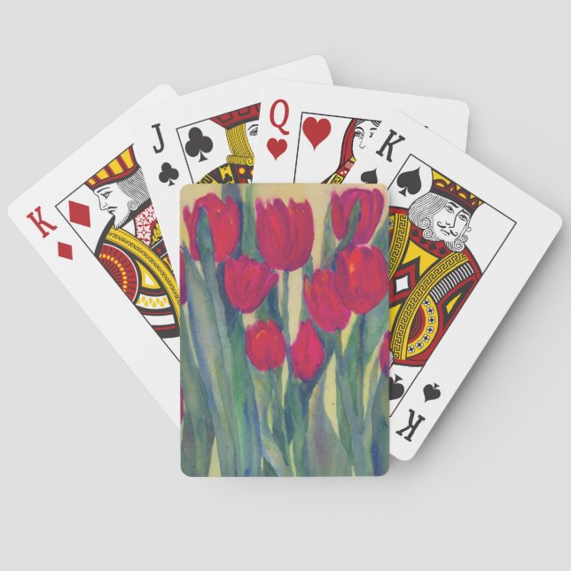 Red Tulips Playing Cards (Back)