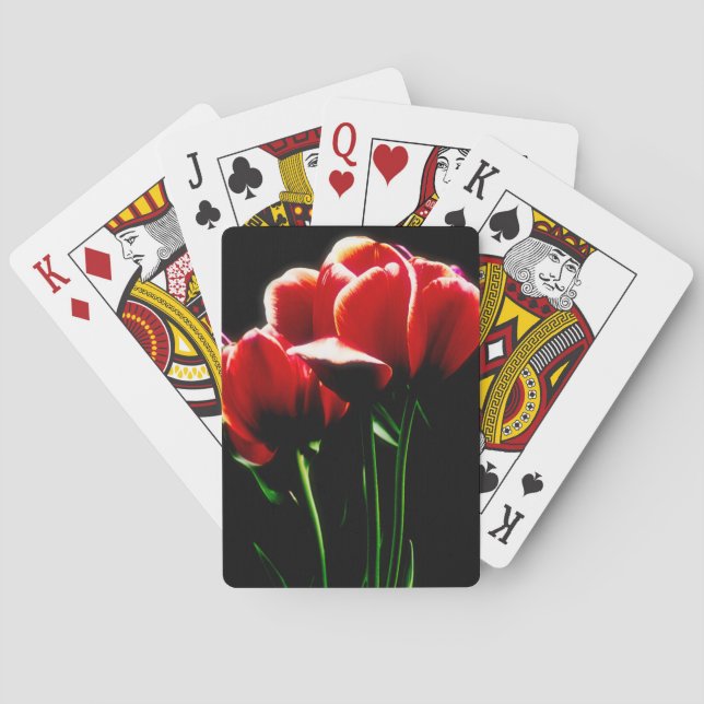Red Tulips Playing Cards (Back)