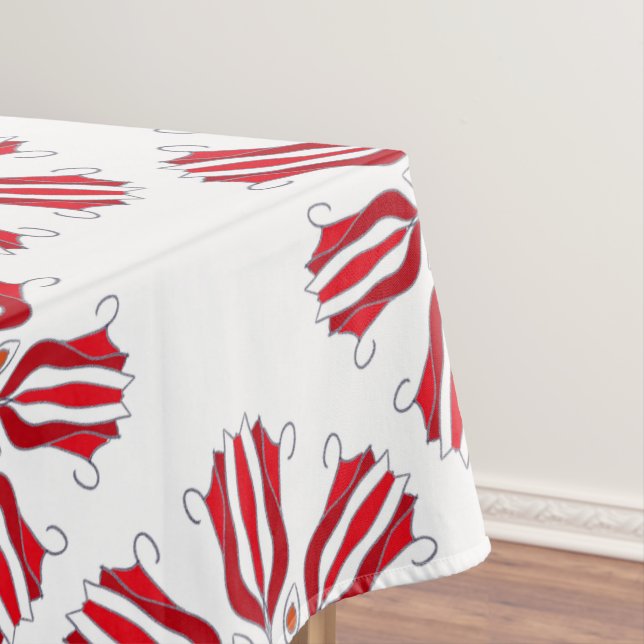 Red tulips seamless pattern tablecloth (In Situ)