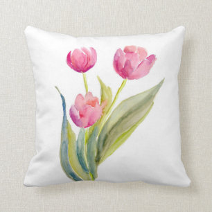 Red Tulips Throw Pillow