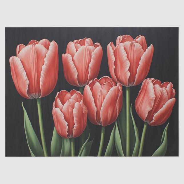 Red Tulips Tissue Paper (Front)