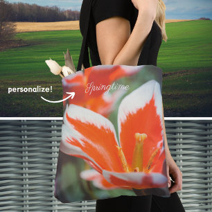 Red tulips tote bag