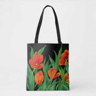 Red Tulips Tote Bag