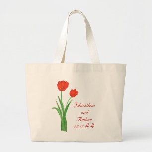 Red Tulips, Wedding Tote Bags