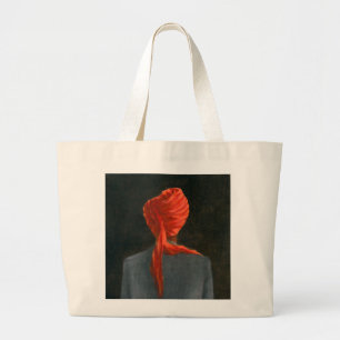 Red turban 2004 large tote bag