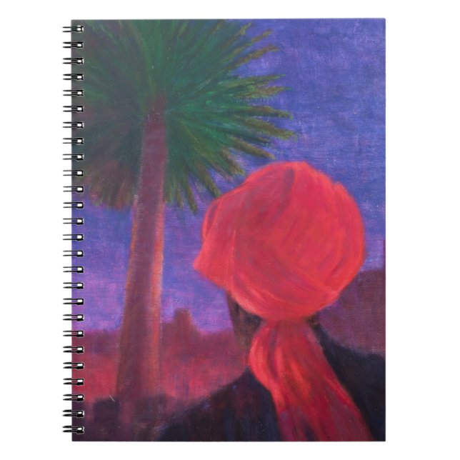Red Turban dusk Jodhpur 2012 Spiral Notebook (Front)