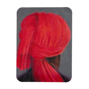 Red Turban on Grey 2014 Magnet