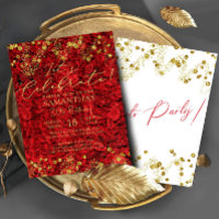 Red Turkish Roses Birthday Party Invitation