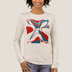 Red Turquoise Bold Large Shapes Geometric Motif Tri-Blend Shirt