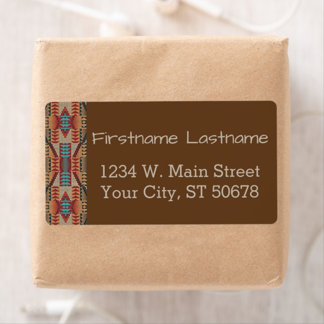 Red Turquoise Orange Brown Ethnic Pattern Art (Insitu)
