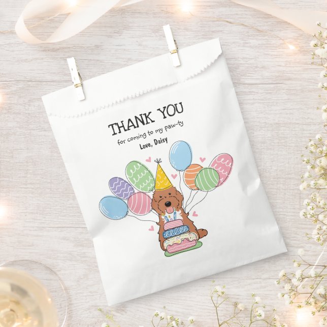Red Tuxedo Cockapoo Cavapoo Birthday Party  Favour Bags (Clipped)