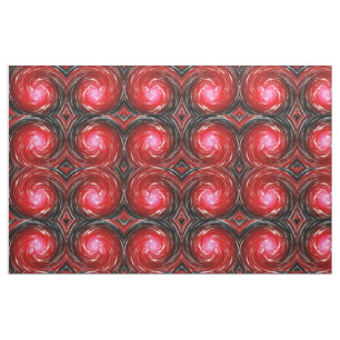 Red Twist Abstract Art Fabric
