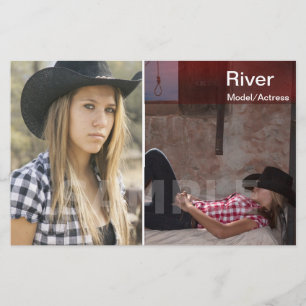 Red Two Sided Headshot Zed Card/Comp Card