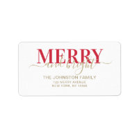 Red typography merry and bright Christmas