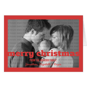 Red Typography Merry Christmas Greeting Card