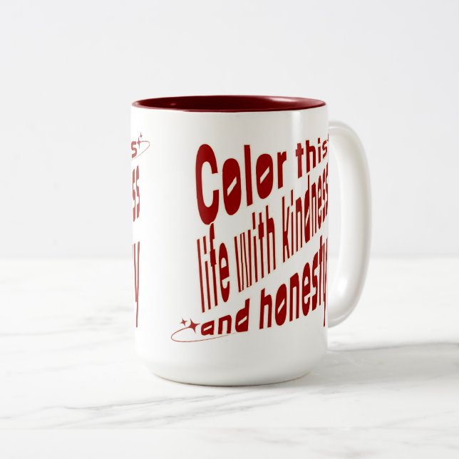 Red Typography Motivation  Two-Tone Coffee Mug (Front Right)