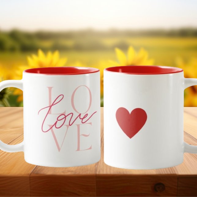 Red Typography Valentine's Day Love Coffee Cup Mug (Creator Uploaded)