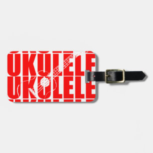 RED UKULELE LUGGAGE TAG
