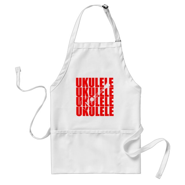 RED UKULELE STANDARD APRON (Front)