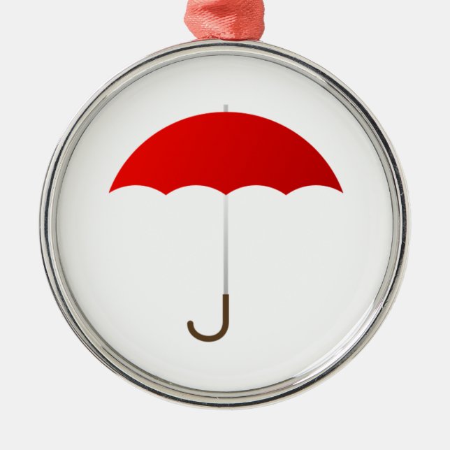 Red Umbrella Metal Tree Decoration (Front)