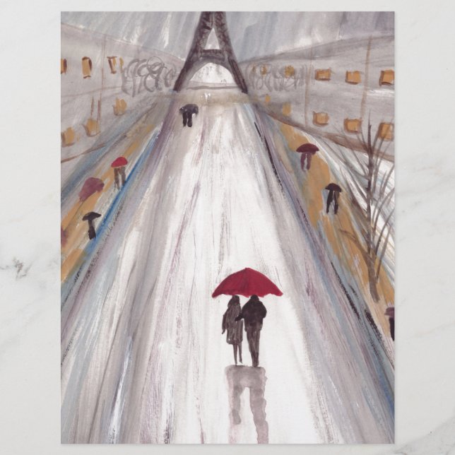 Red umbrella paris love couple (Front)