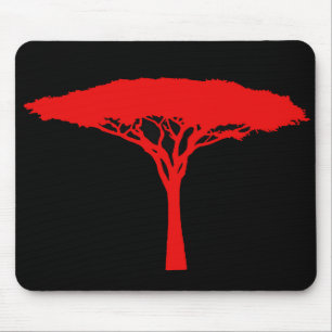 Red Umbrella Tree Mouse Pad