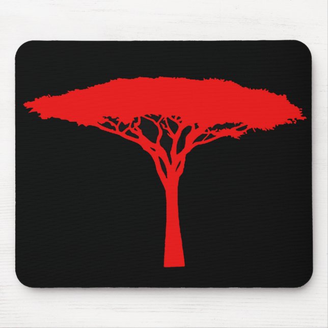 Red Umbrella Tree Mouse Pad (Front)