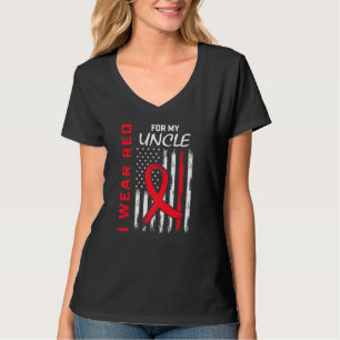 Red Uncle Heart Disease Awareness USA Flag Matchin T-Shirt