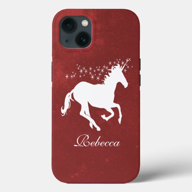 Red Unicorn Personalised Case-Mate iPhone Case (Back)
