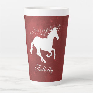 Red Unicorn Personalised Latte Mug