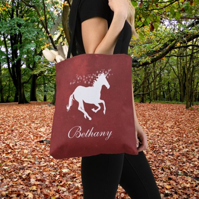 Red Unicorn Personalised Tote Bag (Red Unicorn Personalized Tote Bag)
