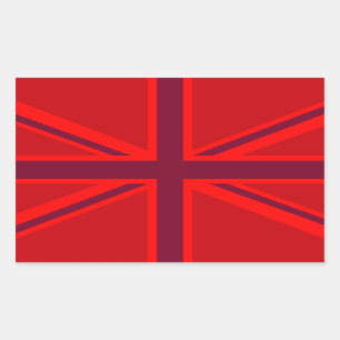 Red Union Jack Rectangular Sticker
