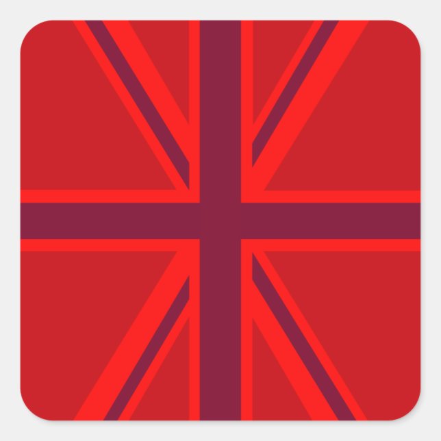 Red Union Jack Square Sticker (Front)