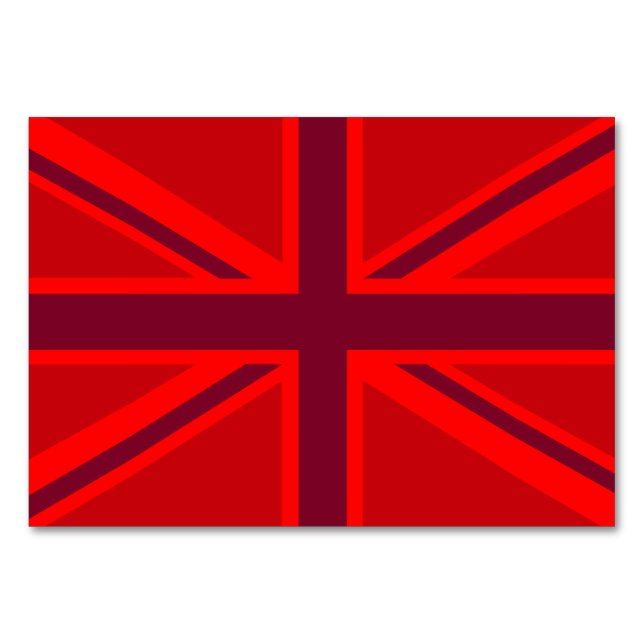 Red Union Jack Table Number (Front)