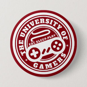 Red University of Gamers Seal Gaming Button