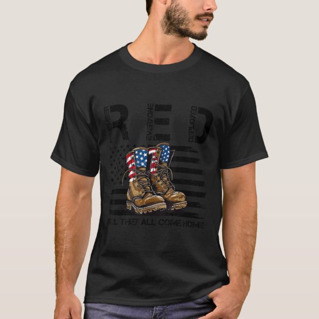 Red until come home fridays military support T-Shirt (Front)
