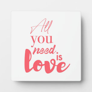 Red, urban graphic design "All you need is love" Plaque