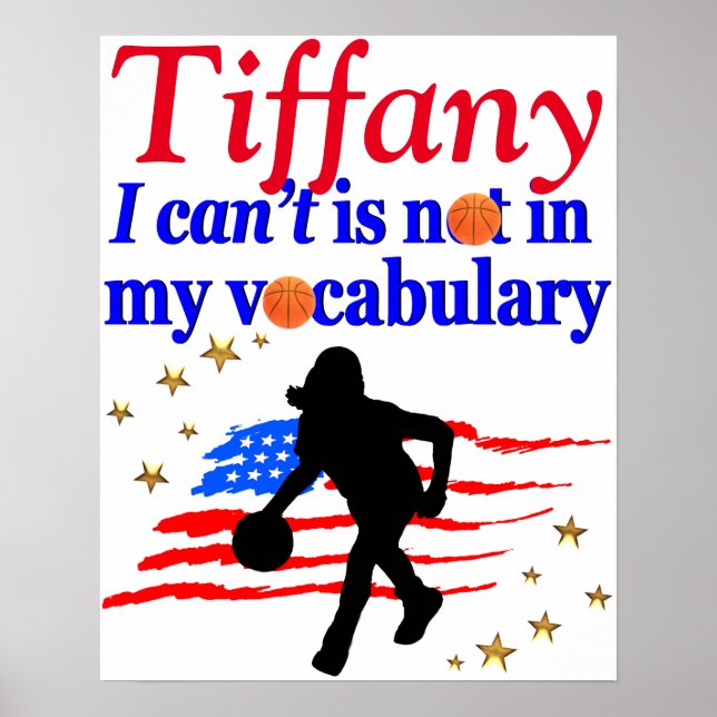 RED USA FLAG INSPIRATIONAL BASKETBALL POSTER (Front)