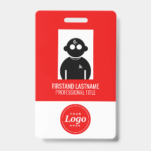 Red V1 Employee Badge ID Badge