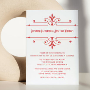 Red v2 Fancy Ornamental Wedding Invite