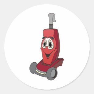 Red Vacuum Cleaner Classic Round Sticker